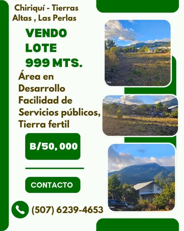 Vendo Lote de Terreno en Volcán