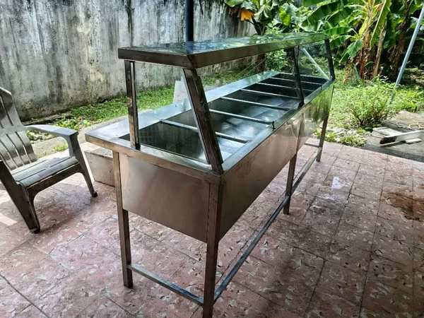 7-trays Mary bath, gas, stainless steel