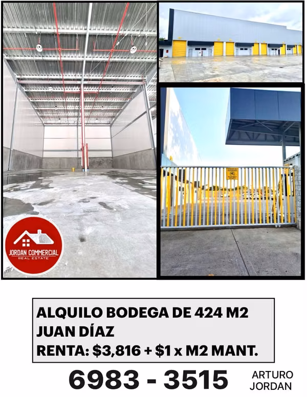 GALERA BODEGA JUAN DÍAZ 424 M2 $4,240 A ESTRENAR LEMAX