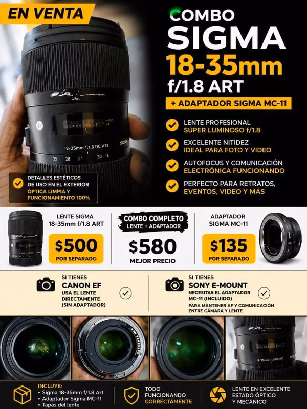 Sigma 18-35mm f/1.8 DC Art (montura Canon EF)