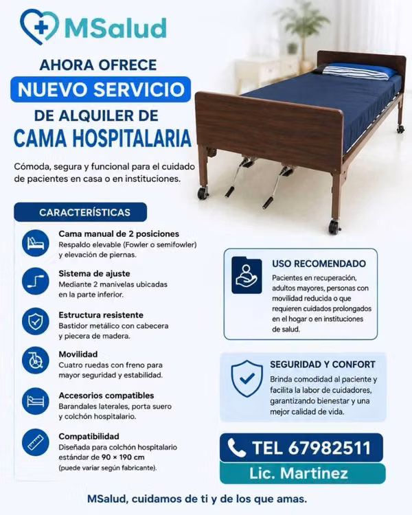 SE ALQUILA  CAMA HOSPITALARIA