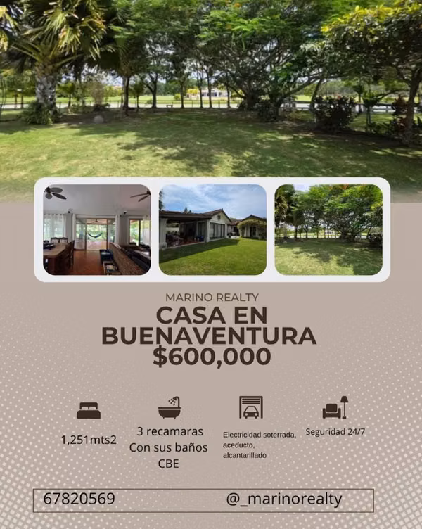 Casa con grande terreno en Buenaventura