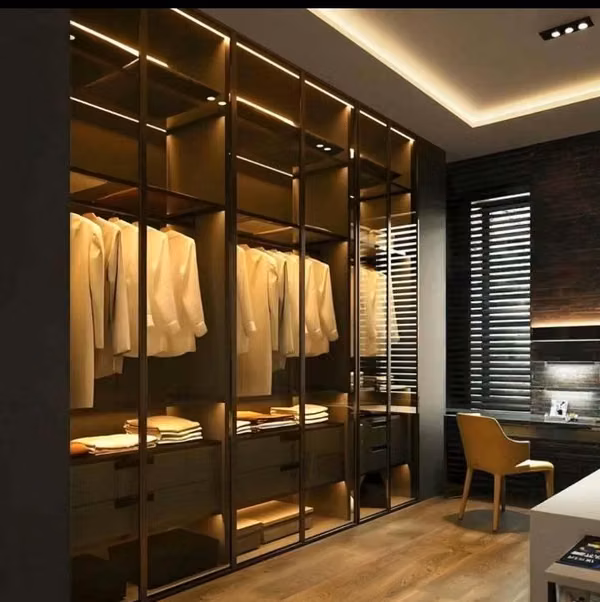 Modern Custom Closets with Leds Lights - Luxury hotel design. Modern Custom Closets in Panama.