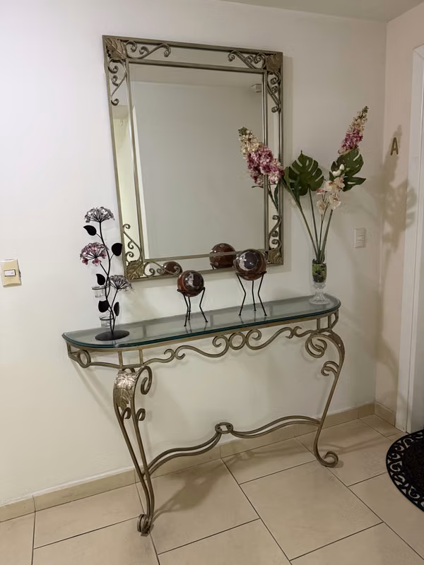 SELL CONSOLE WITH MIRROR IN HANDMADE FORGED IRON MADE IN MEXICAN