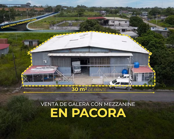 Venta de galera con mezzanine en Pacora