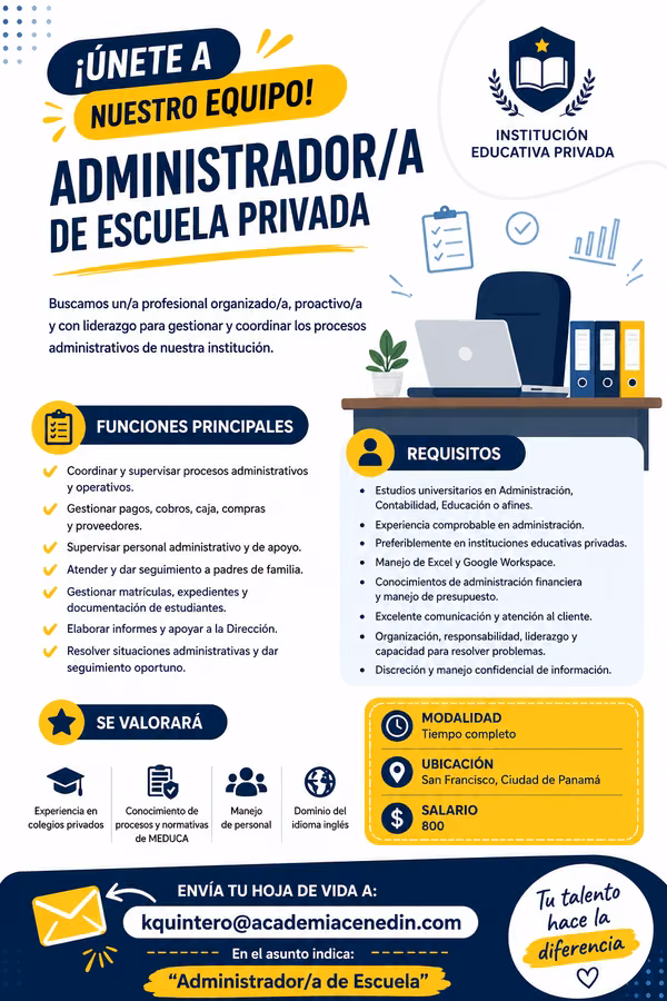 ADMINISTRADOR/A DE ESCUELA PRIVADA