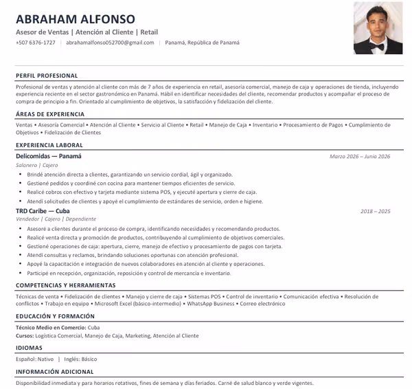 Busco trabajo de salonero, ventas, ayudante general, almacenero