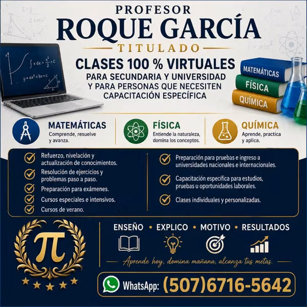  CLASES VIRTUALES DE MATEMÁTICAS , FÍSICA Y QUÍMICA.