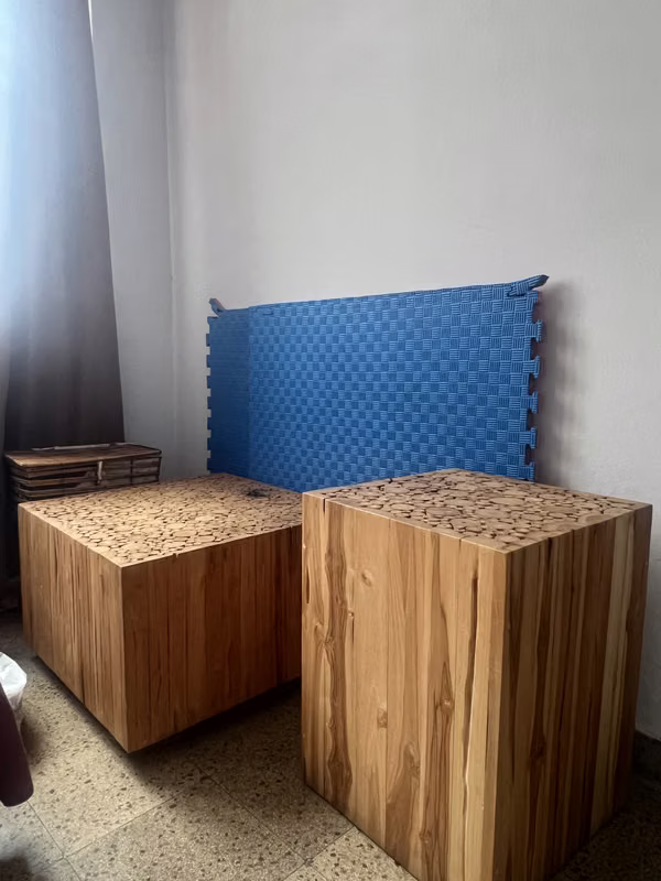 Wood coffee and side table