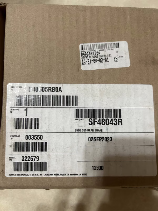 VENDO BANDAS DE FRENO DE AGENCIA -NISSAN KICKS