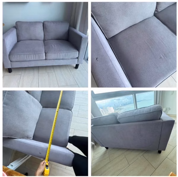 GANGA - Sofá gris de 2 puestos en venta