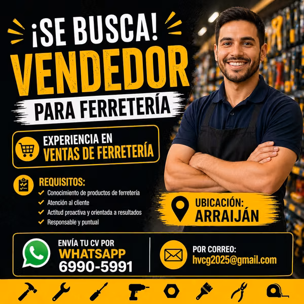 VENDEDOR DE FERRETERIA ARRAIJAN