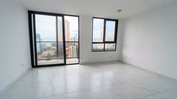 Apartment at Calle 50, PH The Gray I, with a balcony and city view.