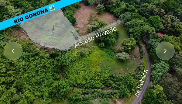 land of 3,500 mt2 with direct access to Rio Corona