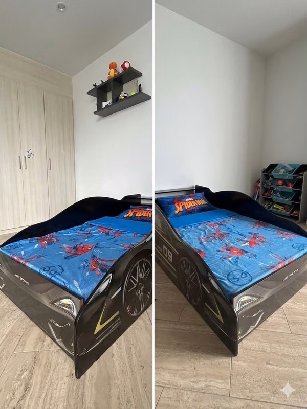 Children's bed for racing car