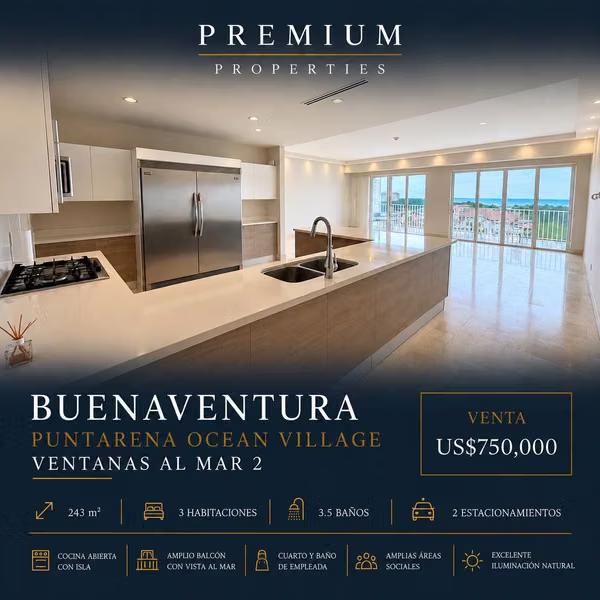 Apartment in Buenaventura | Ventanas al Mar 2, Puntarena Ocean Village