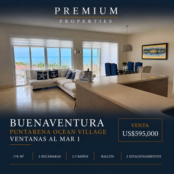 Apartment in Buenaventura | Ventanas al Mar 1, Puntarena Ocean Village 