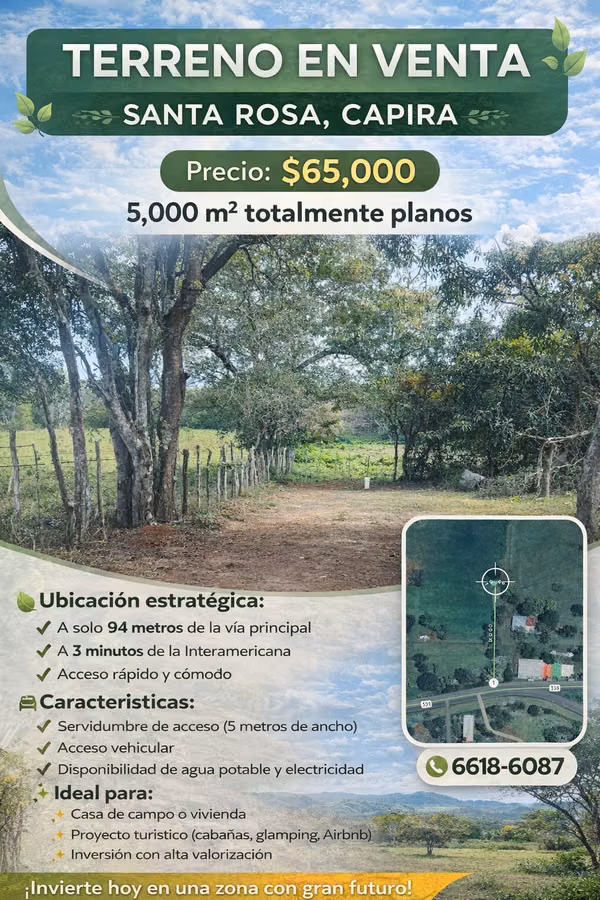 5,000 m² Land in Capira – Ideal for Investment or Living