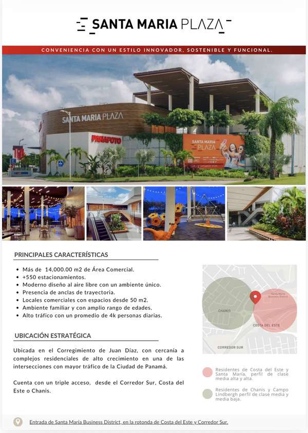 LOCALES COMERCIALES EN ALQUILER – ÁREA DE RESTAURANTES | SANTA MARÍA PLAZA