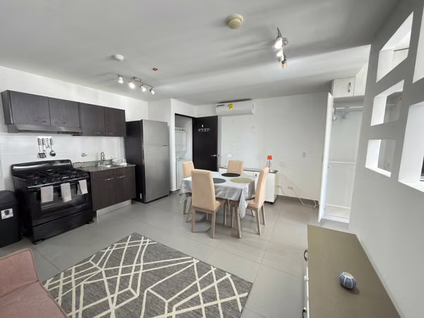 ALQUILO APARTAMENTO EN BELLA VISTA, 1 RECAMARA, AMOBLADO, 45M2, PISO ALTO.