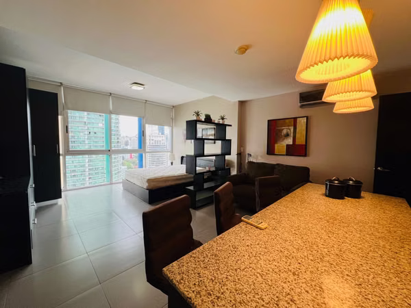 ALQUILO APARTAMENTO EN BELLA VISTA, 1 RECAMARA, AMOBLADO, 45M2, PISO ALTO.