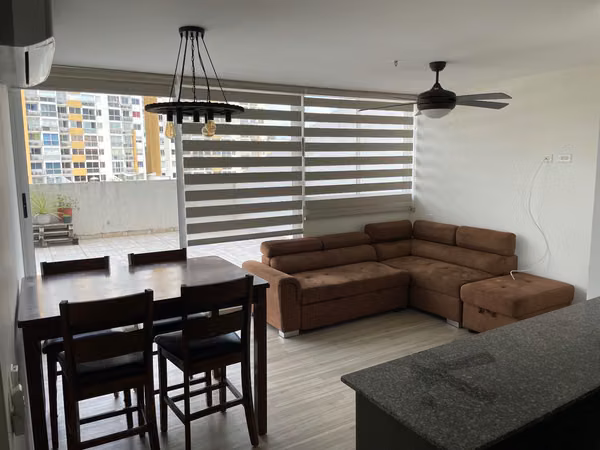Comfortable rental Semi-Amoblado apartment with TERRAZA near Metro Station and Universities.