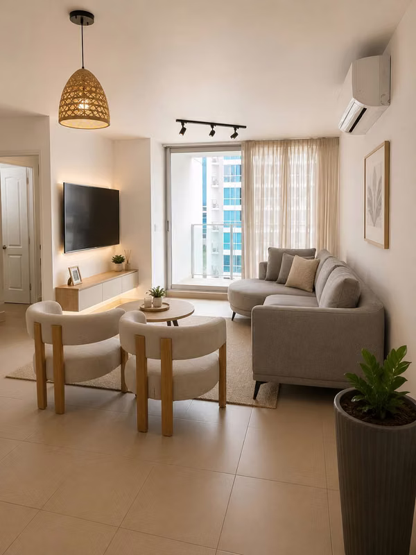 2 BEDROOMS, 2 BATHROOMS, 2 PARKING SPACES, WHITE LINE, NO FURNITURE
