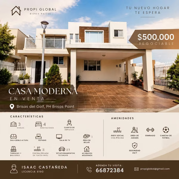 Casa de 3 Niveles en Venta con Piscina Privada y Vista Panorámica