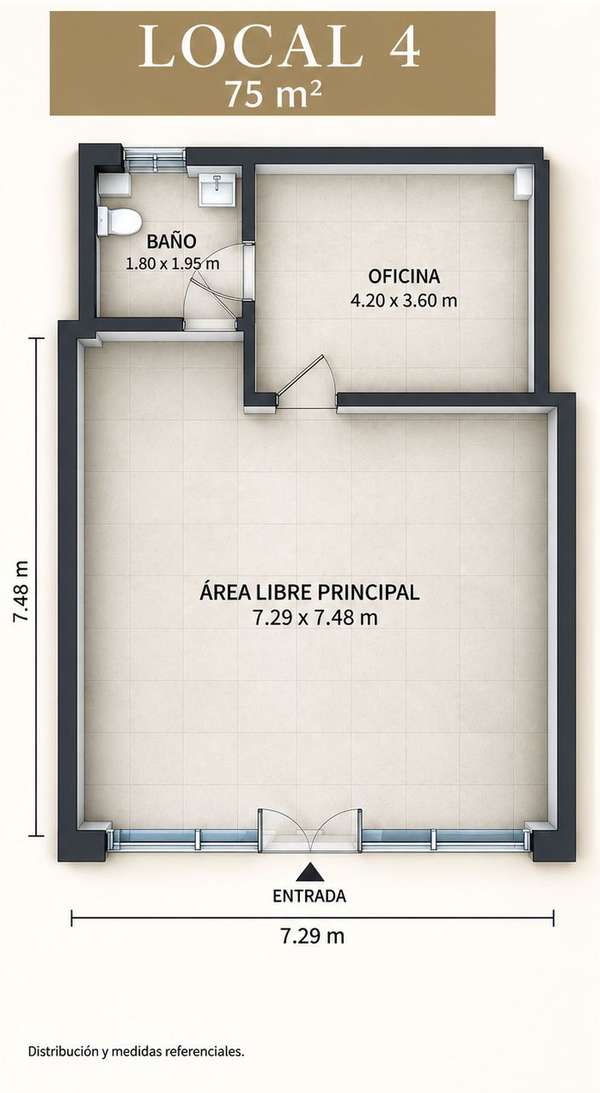 ALROOK, GROUND FLOOR  75 m² Commercial Spaces - $1,500