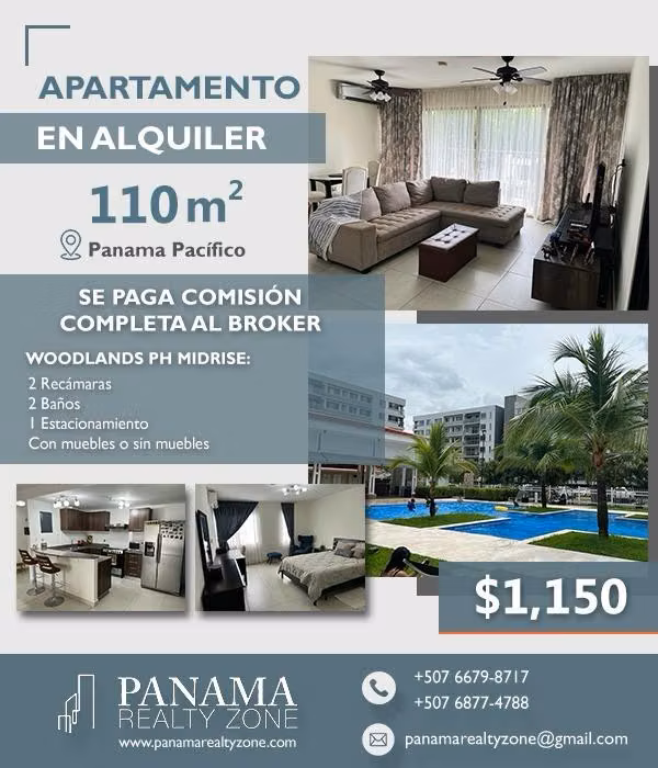 Comfortable Amoblado Apartment for Rent in Woodlands - Panama Pacific
