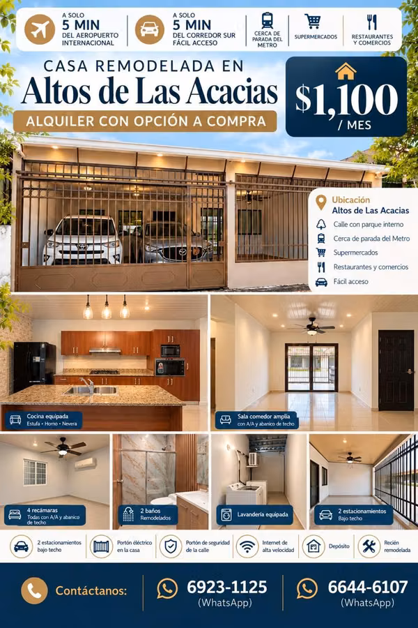 Beautiful newly remodeled house, spacious, comfortable and ready to occupy, located in Altos de Las 