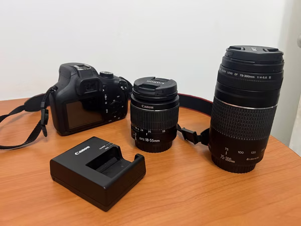 Canon Rebel T100 + 2 lenses