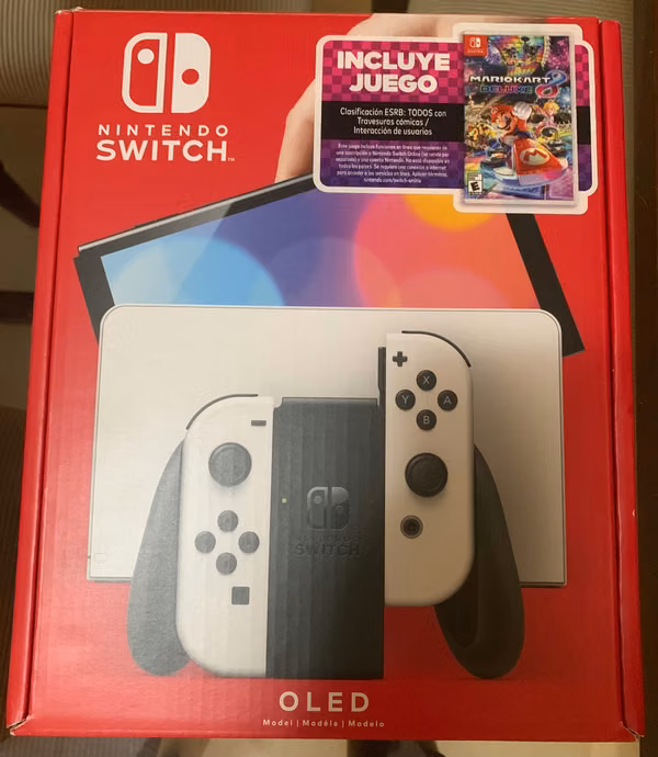 Nintendo Switch OLED with Mario kart 8 deluxe