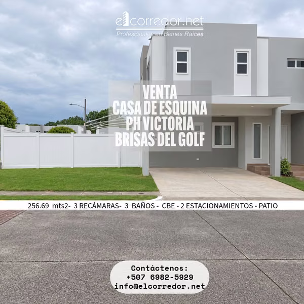 UNICA OPORTUNIDAD, CASA DE ESQUINA NEGOCIABLE PH VICTORIA- BRISAS DEL GOLF