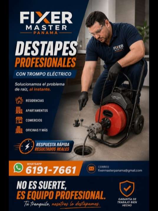 Destapes de cañería con trompo eléctrico