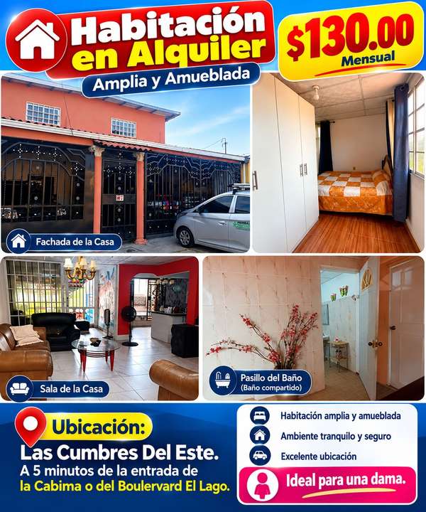 ALQUILO HABITACIÓN AMUEBLADA
