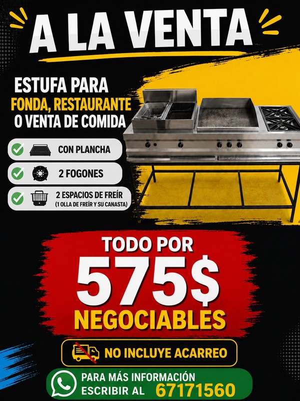 Estufa para negocio de fondo venta de comida en casa 