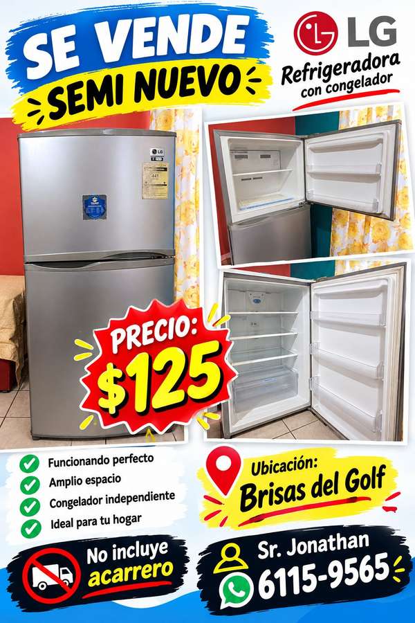 SE VENDE NEVERA LG POCO USO