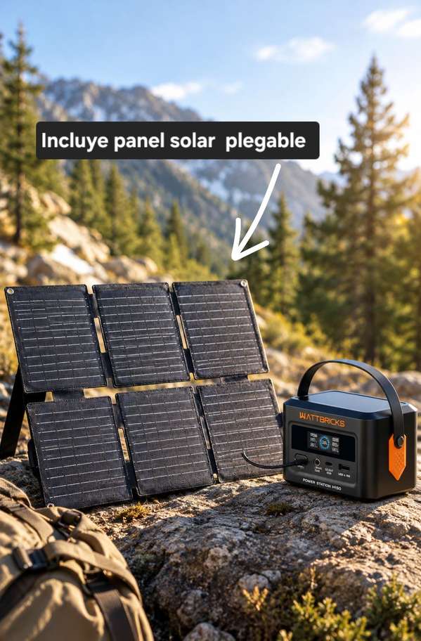 Banco de energia comoacto para viajero incluye panel solar 