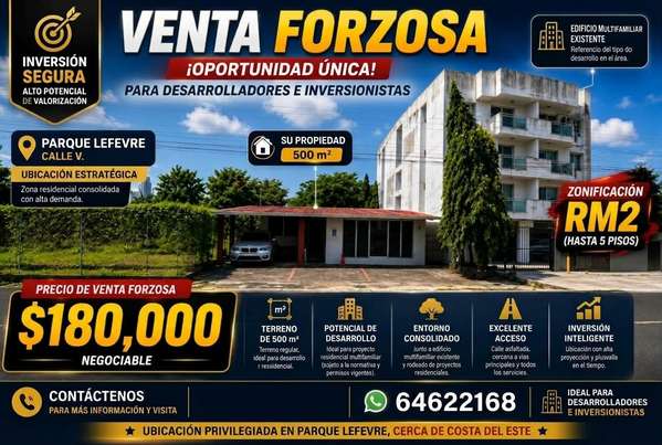 CASA EN REMATE!! PARQUE LEFEVRE $180K