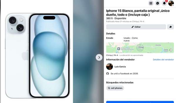iPhone 15 unico dueño todo og 85 % batería 