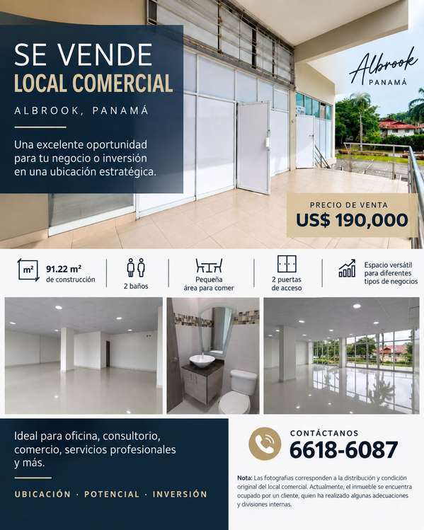 ¡SE VENDE LOCAL COMERCIAL EN ALBROOK!