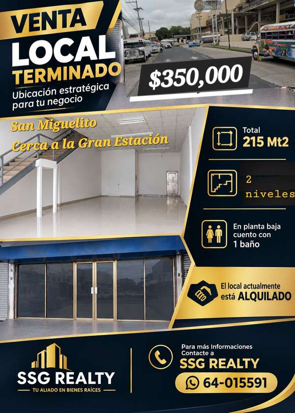 SE VENDE LOCAL  CERCA A LA GRAN ESTACIÓN  DE SAN MIGUELITO 
