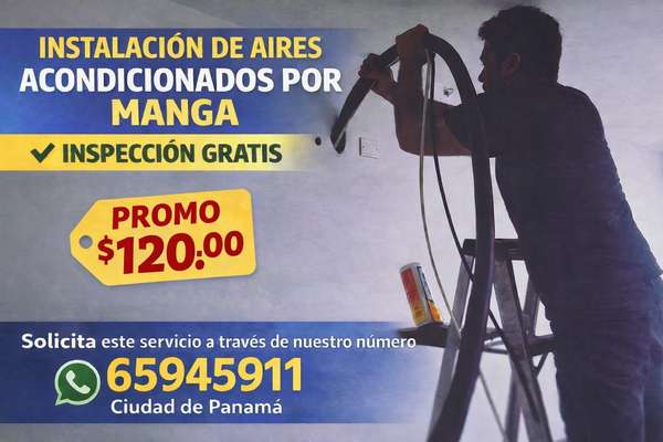 Instalacion de aire acondic por manga.