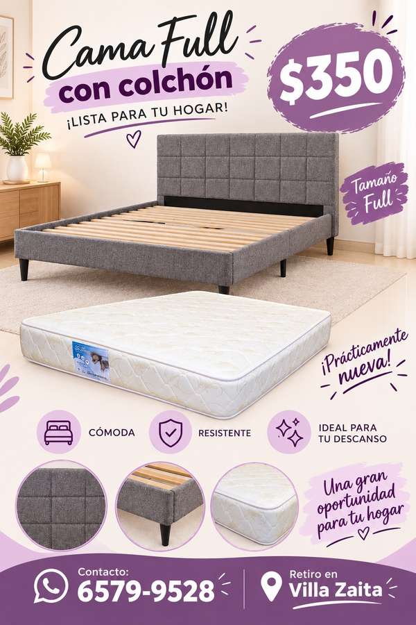Cama y Colchón Full