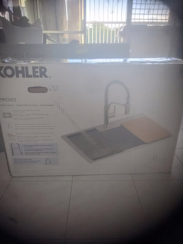  Fregadero KOHLER PROVO — Kit Completo Acero Inoxidable NUEVO EN CAJA 