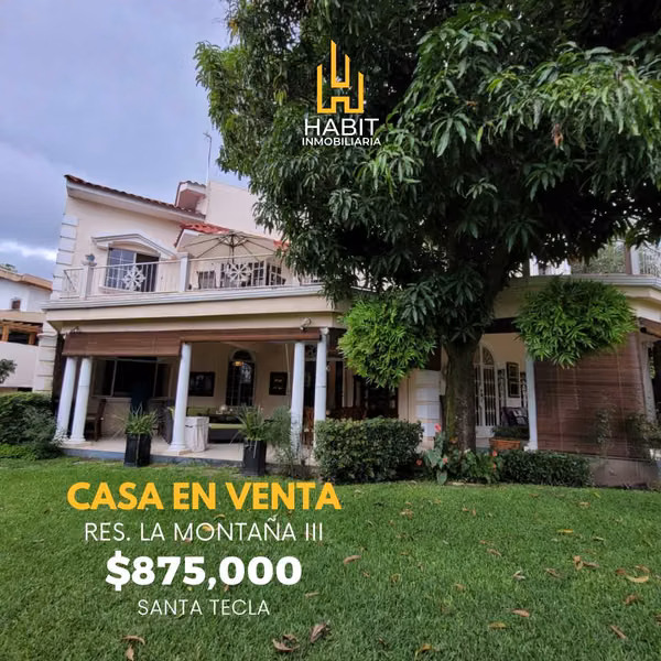 Vendo Casa Grande in Residencial La Montaña III Santa Tecla