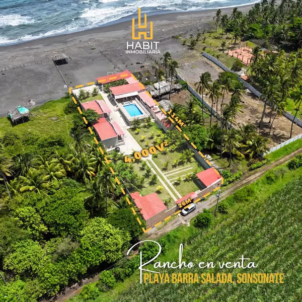 Beach ranch for sale in Primera Fila Barra Salada, Sonsonate