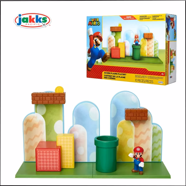 Super Mario Play set Acorn Plains - Figura de 6 cm con accesorios.