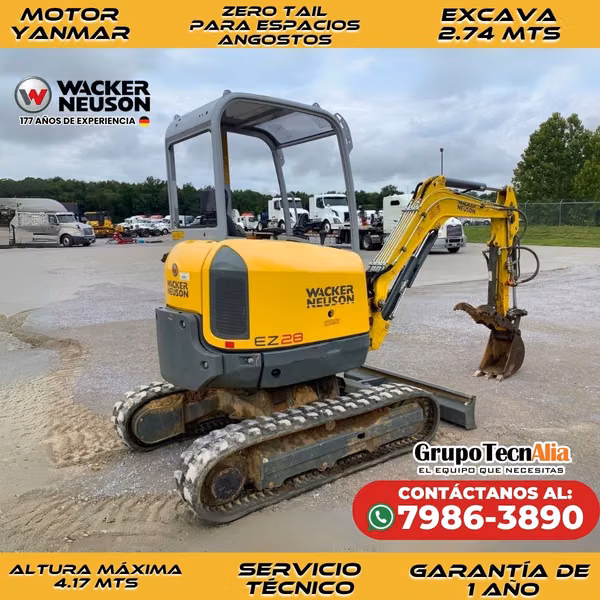 2025 Miniexcavadora Wacker Neuson 2.8 Toneladas 100% Alemana